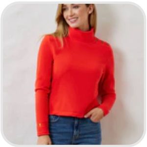 Dudley Stephen’s Meadow Turtleneck, size large in Summer Red. New with tags.